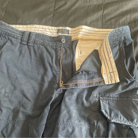 Polo Ralph Lauren Cargo Shorts Men’s 44B Blue White Pinstriped Classic Cargo - Picture 6 of 8